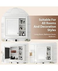 Midola 30" x 28" Medicine Cabinet, Wall Mounted Bathroom Storage Cabinet, Modern Bathroom Wall Cabinet with Mirror, Mirror Cabinet with 3 Open Shelves