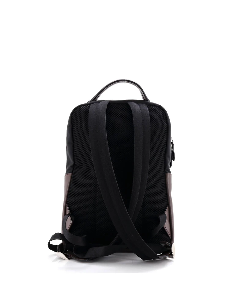 Pre-Owned Fendi Medium Multi Pocket Backpack Nylon with Zucca Canvas and Leather
