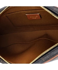 Pre-Owned Celine Small Cuir Triomphe Camera Shoulder Bag Embroidered Triomphe Coated Canvas with Leather