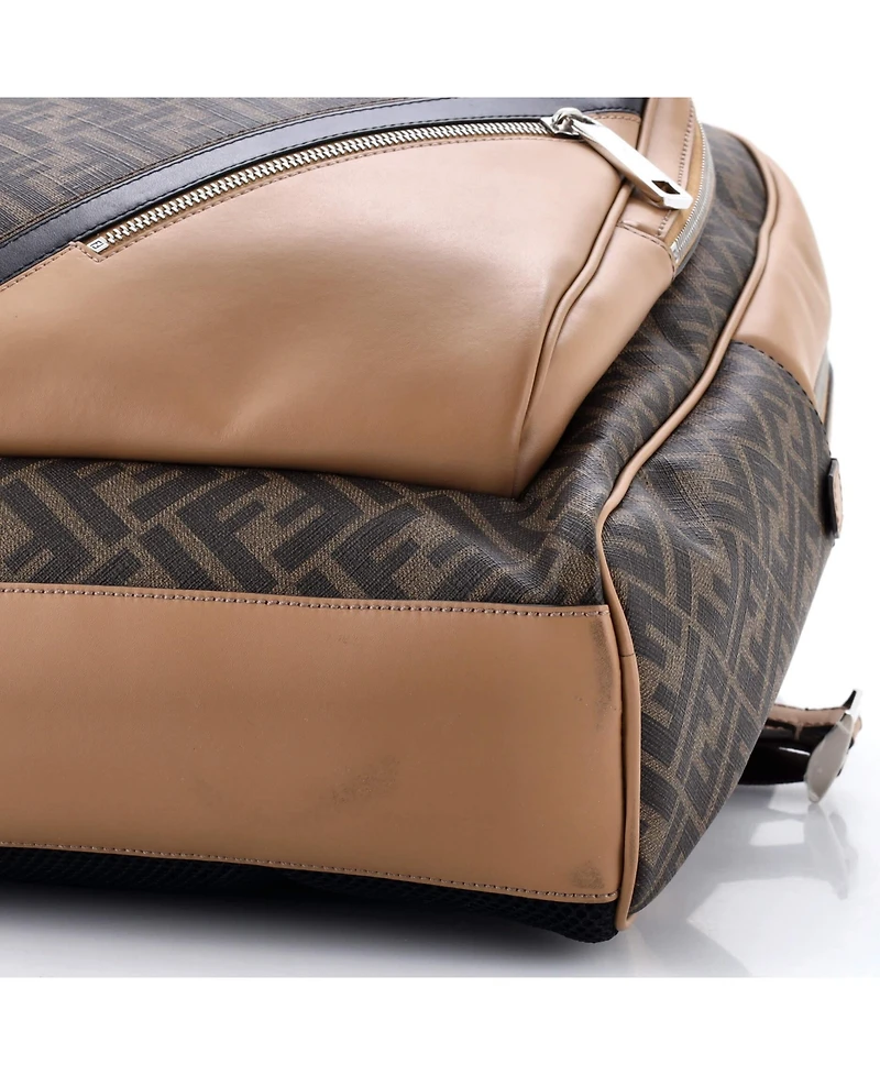 Pre-Owned Fendi Large Front Pocket Chiodo Backpack Zucca Coated Canvas with Leather