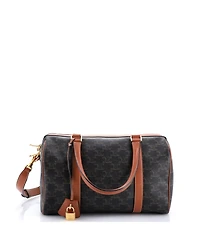 Pre-Owned Celine Large Boston Bag Triomphe Coated Canvas