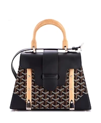 Pre-Owned Goyard Pm Saigon Top Handle Bag Coated Canvas with Leather