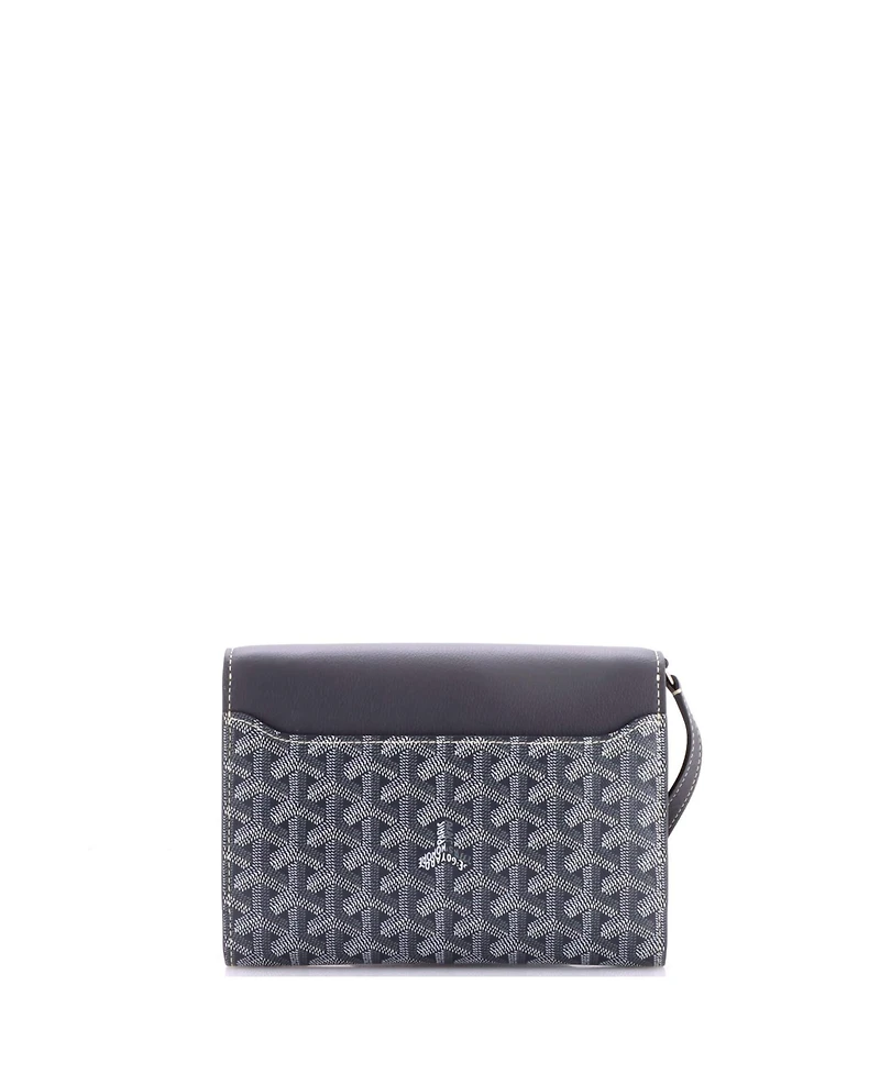 Pre-Owned Goyard Chypre Wallet on Strap Coated Canvas with Leather