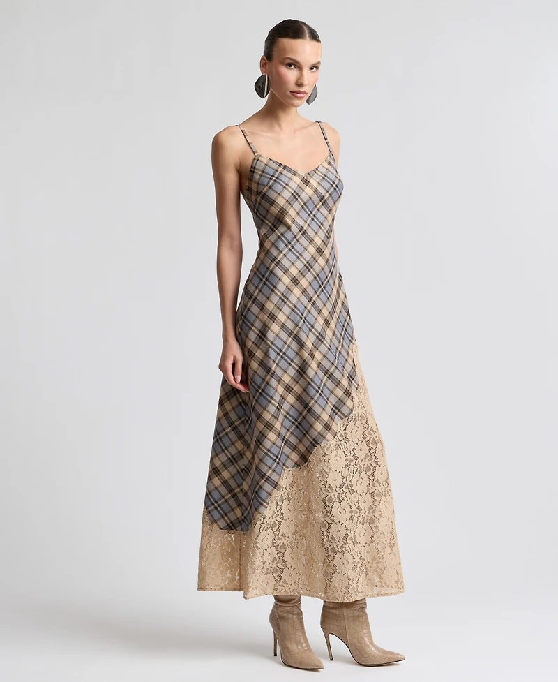 Avec Les Filles Women's Bias V-Neck Maxi Dress