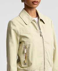 Avec Les Filles Women's Zip Front Bomber Jacket