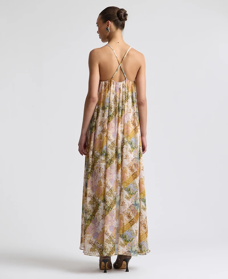Avec Les Filles Women's Plunging Neckline A-Line Dress