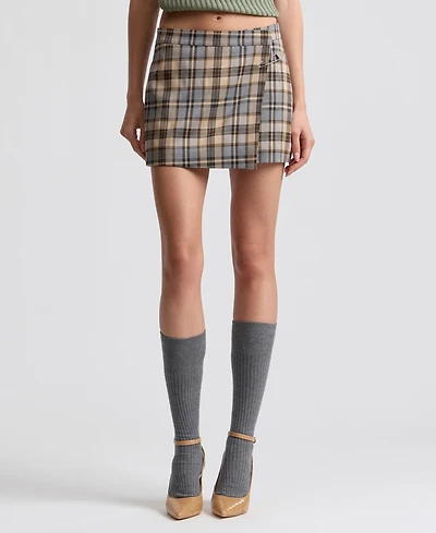 Avec Les Filles Women's Plaid Mini Skort