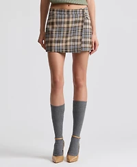 Avec Les Filles Women's Plaid Mini Skort