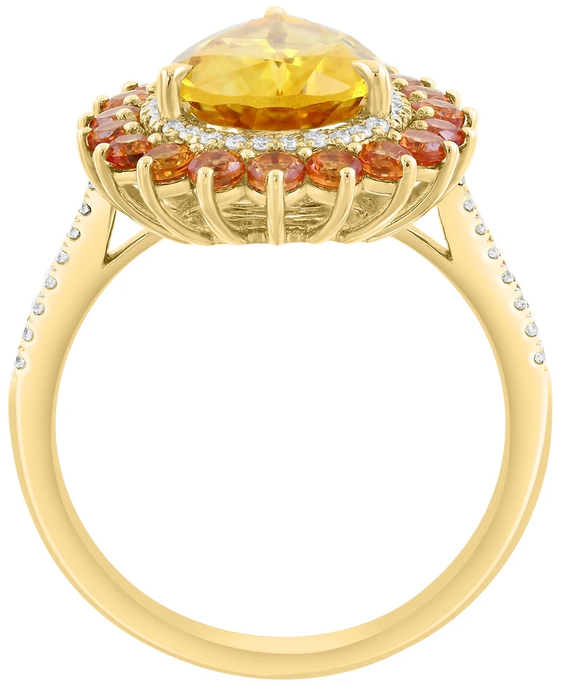 Effy Collection Citrine (3-3/5 ct. t.w.) & Diamond (3-5/8 ct. t.w.) Ring in 14k Yellow Gold