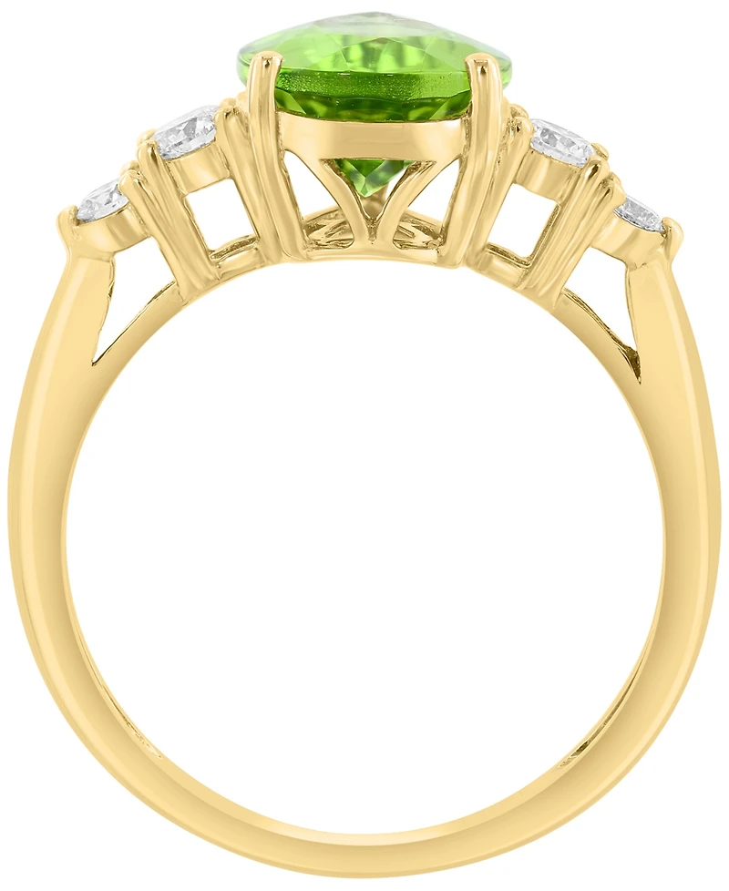 Effy Collection Peridot (2-1/3 ct. t.w.) & Diamond (1/4 ct. t.w.) Ring in 14k Yellow Gold