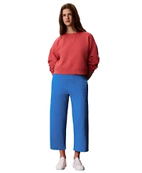 Calvin Klein Performance Women's Brushed Cropped Wide-Leg Sweatpants