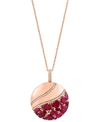 Effy Collection Ruby (3-1/2 ct. t.w.) & Diamond (1/5 ct. t.w.) Pendant Necklace in 14k Rose Gold