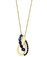 Effy Collection Sapphire (1-1/3 ct. t.w.) & Diamond (0.03 ct. t.w.) Pendant Necklace in 14k Yellow Gold