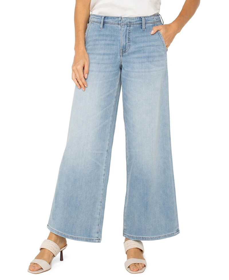 Liverpool Los Angeles Petite Weekender Wide-Leg Jeans