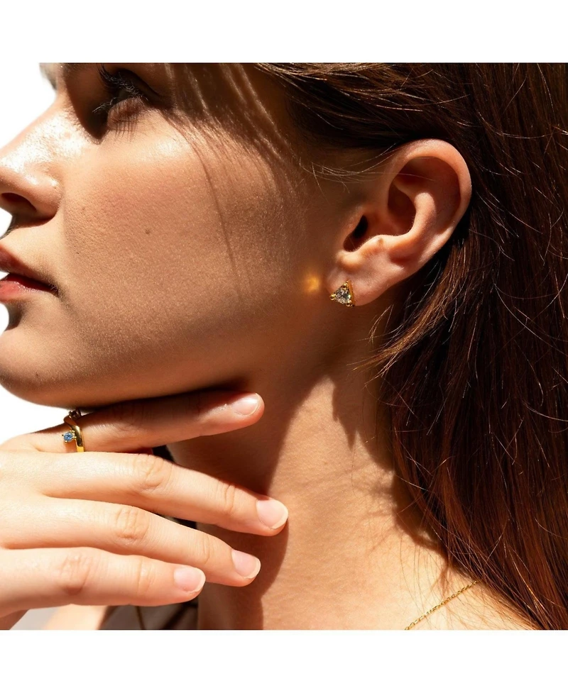 Spero London Triangle Sterling Silver Stud Earring