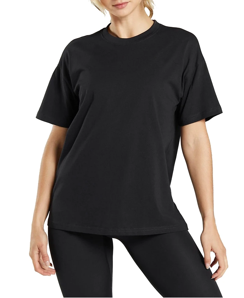 Blue Ice Women's Loose Fit Short Sleeve Crew Neck Solid Tee