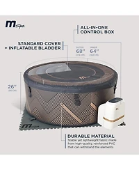 MSpa Round Inflatable Bubble Massage Spa, 4 to 6 Person Outdoor Hot Tub, Mono