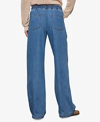 Sanctuary Women's Linen-Blend Wide-Leg Jeans