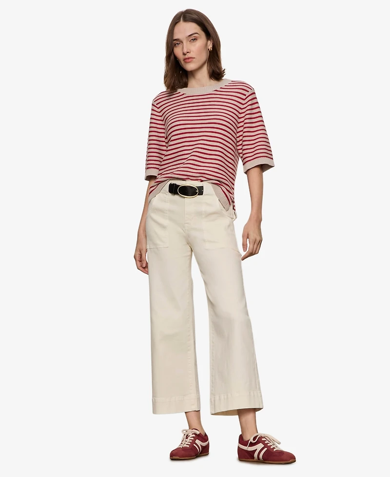 Sanctuary Women's Semi-Cropped Crewneck Sweater