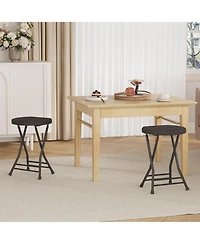 gaomon 2 Pack Folding Stool with Handle, Portable Plastic with Steel Frame and Non-Slip Feet, 18 Inch Foldable Stool for Kitchen, Counter, Camping