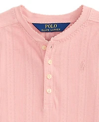 Polo Ralph Lauren Girls' 2T-6X Floral-Skirt Pointelle-Knit Cotton Dress