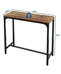 Gaomon Set of 2 Industrial Bar Table, 42.5 Inch Metal Narrow Kitchen Dining Table for Small Space