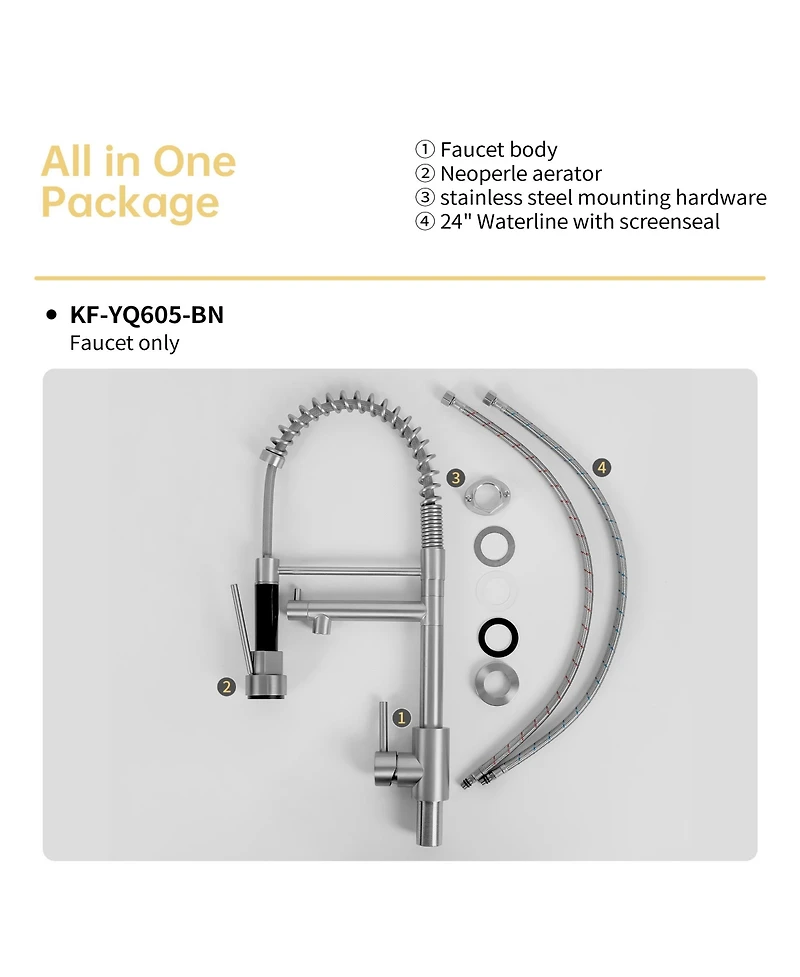 Phying Bothwa Home Cupc Certified Single Handle Kitchen Faucet