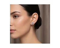 Rachel Glauber Dainty Gold Plated Vintage Cz Cushion Earrings