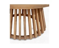 sumyeg Outdoor Acacia Wood Round Coffee Table for Patio, Balcony or Backyard