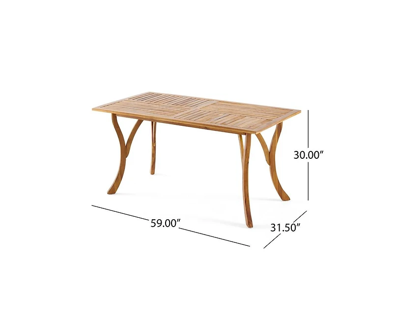 sumyeg Outdoor Rectangular Solid Wood Dining Table