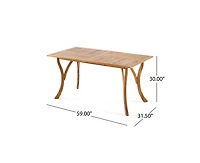 sumyeg Outdoor Rectangular Solid Wood Dining Table
