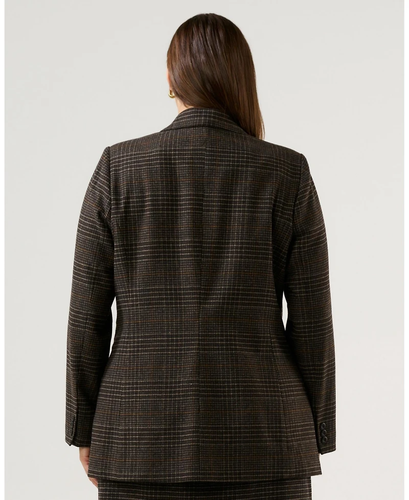 Estelle Women's Noel Check One-Button Blazer Jacket