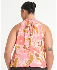 Estelle Women's Luciana Floral Halter Relaxed Summer Top