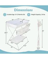 Slickblue Portable Baby Changing Table with Foldable Storage Design