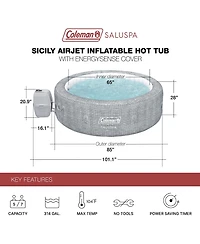 Bestway Coleman Saluspa Sicily AirJet Hot Tub and 6 Saluspa Pool and Spa Seat and 3 Pillows