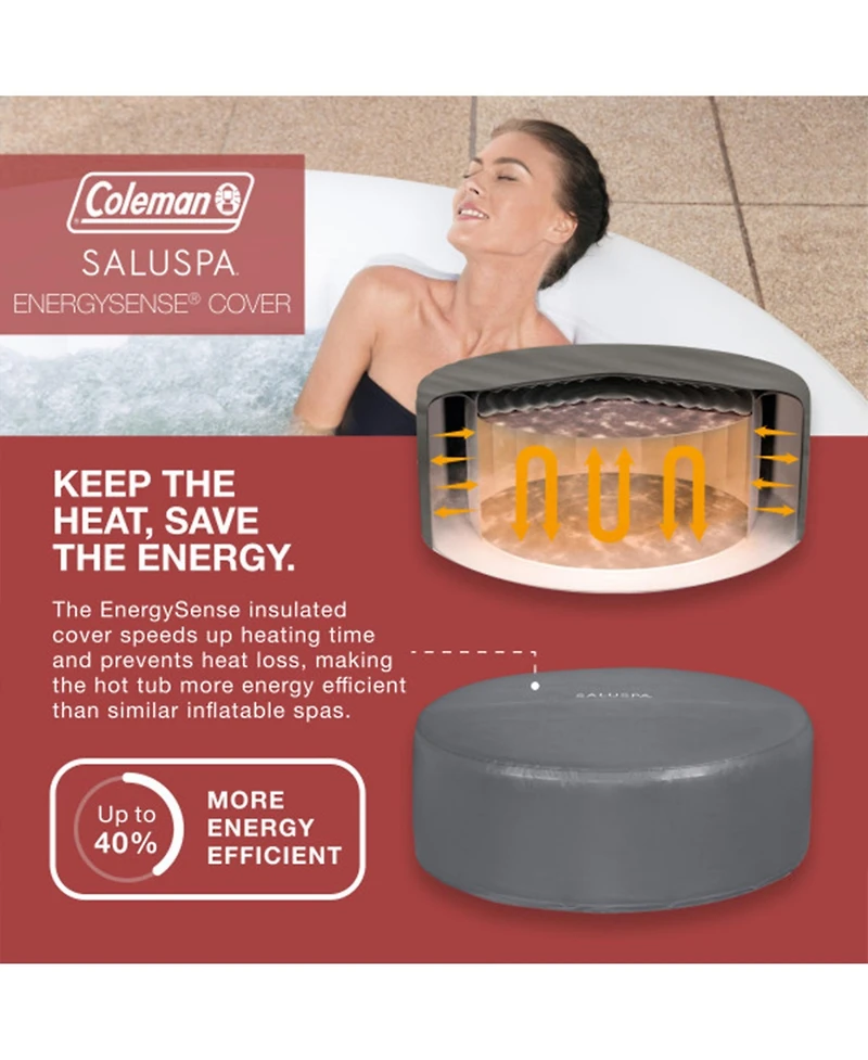 Bestway Coleman Miami Inflatable Hot Tub with 4 SaluSpa Seat and 4 Headrest Pillow