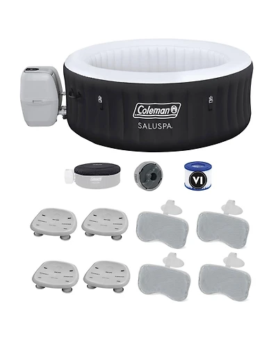 Bestway Coleman Miami Inflatable Hot Tub with 4 SaluSpa Seat and 4 Headrest Pillow