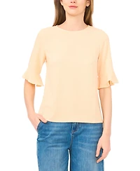 CeCe Women's Ruffled-Cuff 3/4-Sleeve Crew Neck Top