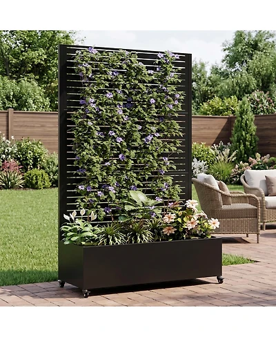 Streamdale Furniture Metal Raised Garden Bed with Trellis
