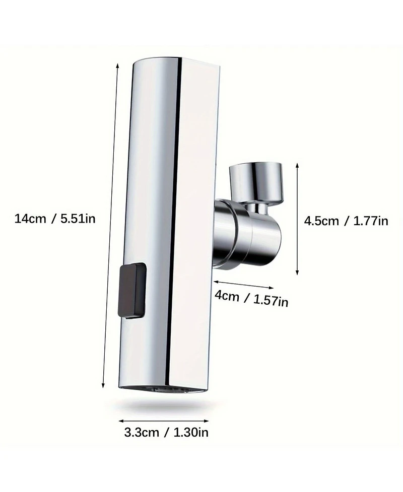 Phying 360 Degree Swivel Touch Controlled Waterfall Faucet 3 in 1 Large Kitchen Sink Extender Modern Contemporary Zinc Alloy Faucet with Chrome Finish