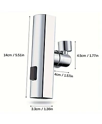 Phying 360 Degree Swivel Touch Controlled Waterfall Faucet 3 in 1 Large Kitchen Sink Extender Modern Contemporary Zinc Alloy Faucet with Chrome Finish