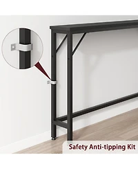 homfan 5.9" Narrow Sofa Table, Skinny Console Table with Storage, Slim Behind Couch Table for Living Room Entryway