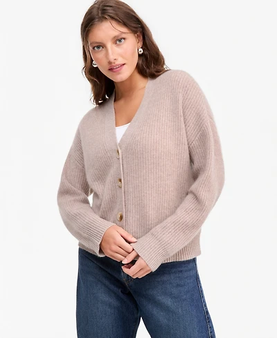 Charter Club Women's 100% Cashmere Shaker Stitch V-Neck Cardigan Sweater, Macy's Exclusive