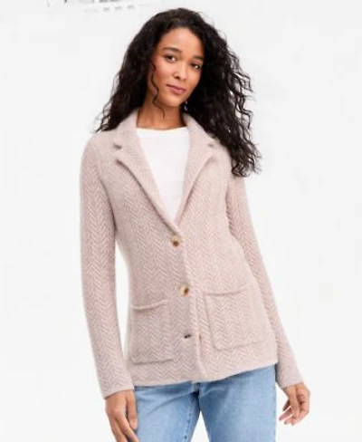 Charter Club Womens 100 Cashmere Herringbone Stitch Blazer Pxs Xxl Macys Exclusive
