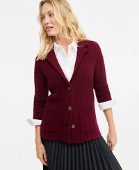 Charter Club Women's 100% Cashmere Herringbone Stitch Blazer, Macy's Exclusive