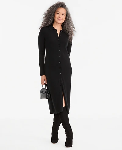 Charter Club Women's Cashmere Collared Button-Front Duster Sweater, Macy's Exclusive