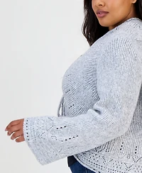 And Now This Trendy Plus Pointelle Cutaway Cardigan, Macy's Exclusive