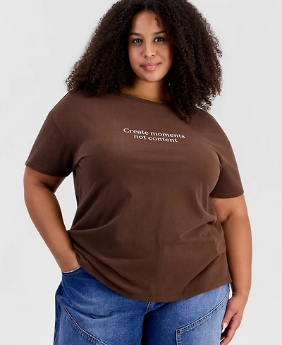 And Now This Plus Landscape Graphic Tee Relaxed-Fit Top, Macy's Exclusive