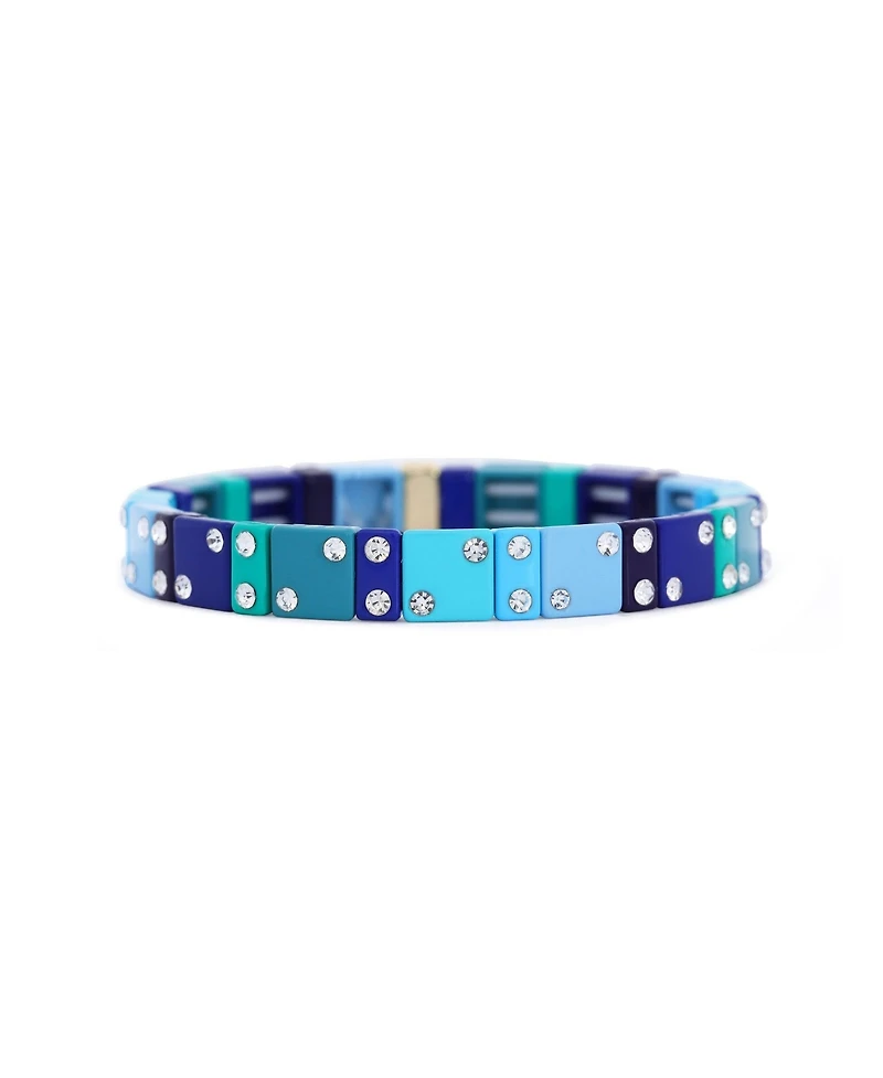 The Lovery Mist Domino Stretch Bracelet 14K Gold-Plated Over Brass 8 millimeters