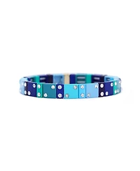 The Lovery Mist Domino Stretch Bracelet 14K Gold-Plated Over Brass 8 millimeters